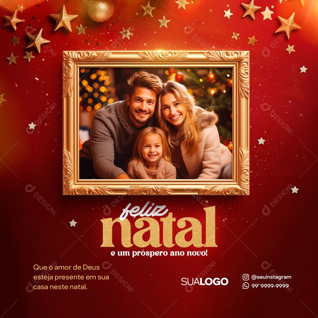 Social Media Feliz Natal Amor De Deus PSD Editável