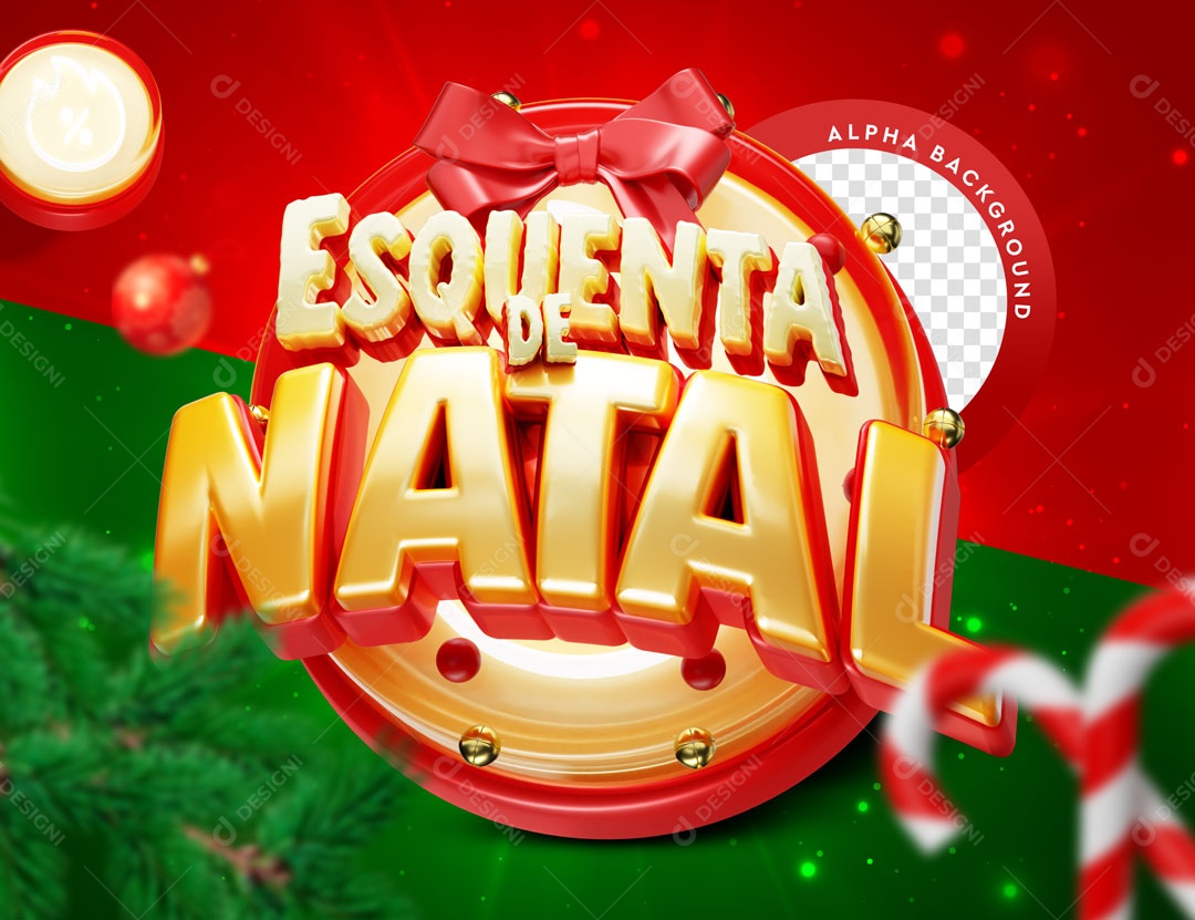 Selo 3D Esquenta De Natal Para Composição PSD