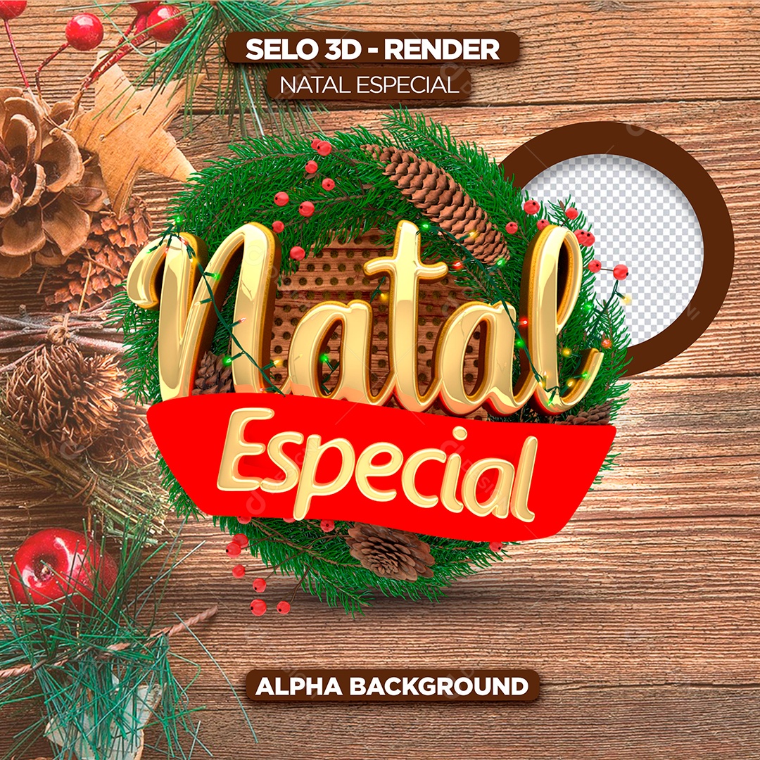 Natal Especial Dourado Vermelho para Composição PSD