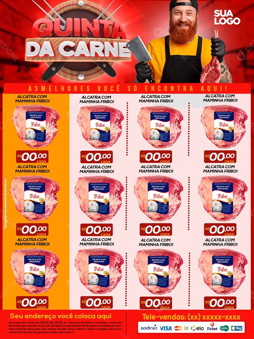 Encarte Quinta da Carne Alcatra com Maminha Friboi Social Media PSD Editável