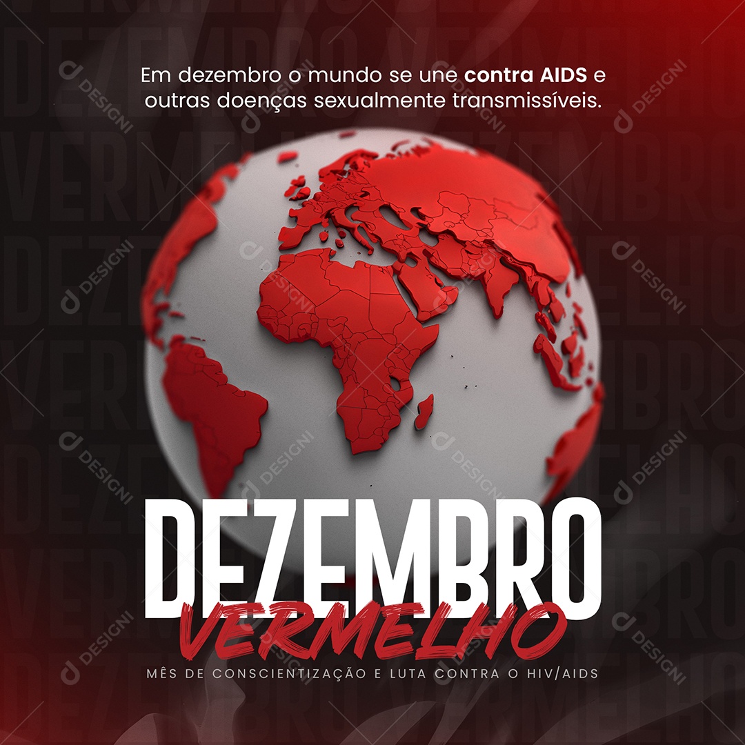 Social Media Dezembro Vermelho Contra AIDS PSD Editável