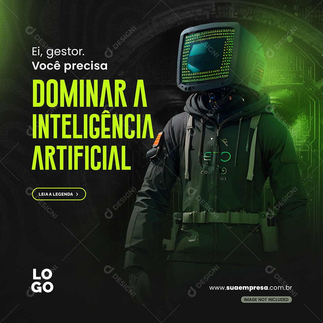 Dominar a Inteligência Artificial Marketing Social Media PSD Editável