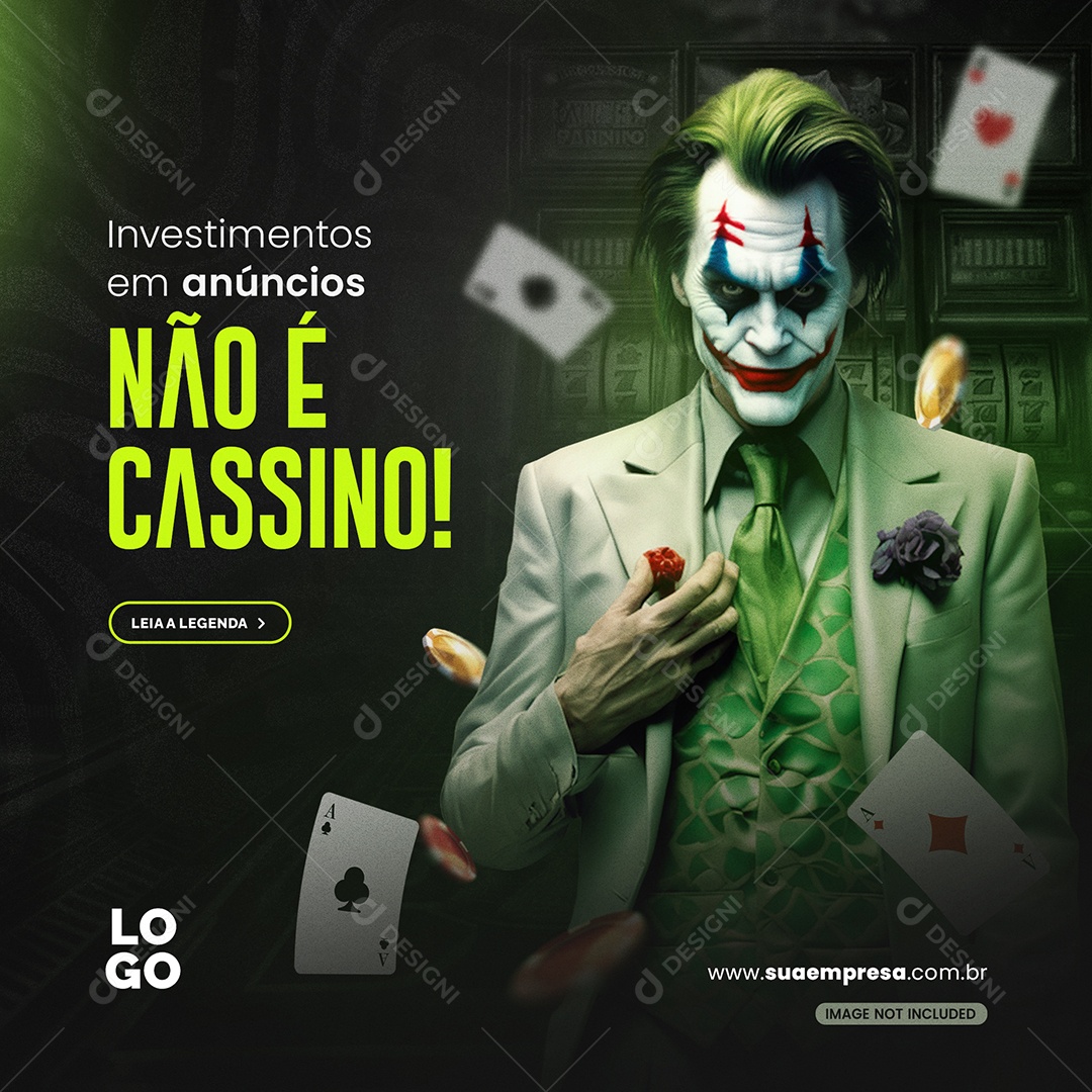 Social Media Ad Investing Is Not a Casino Editable PSD