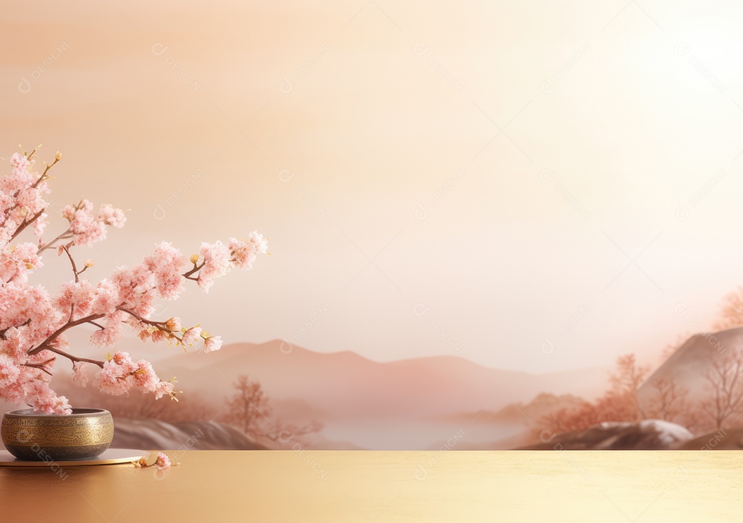 Cenários digitais de aro floral. ensaio montado com adereço Flor e cenário de madeira. Flor pendurada