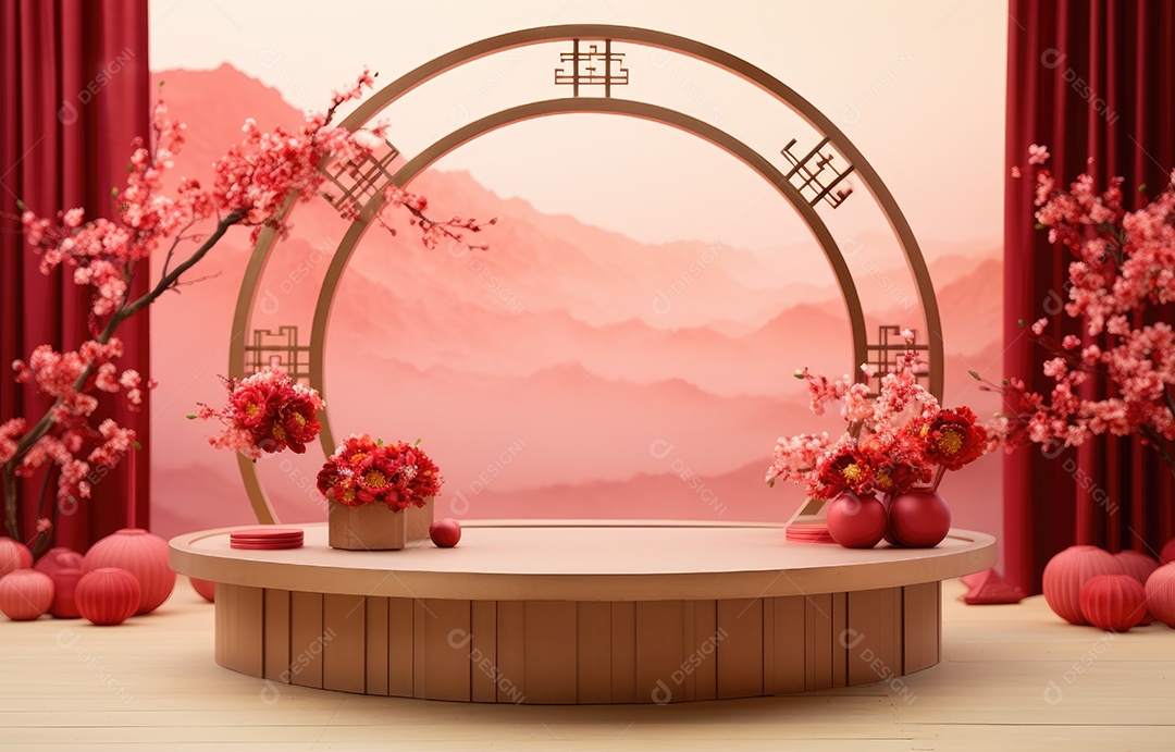 Cenários digitais de aro floral. ensaio montado com adereço Flor e cenário de madeira. Flor pendurada