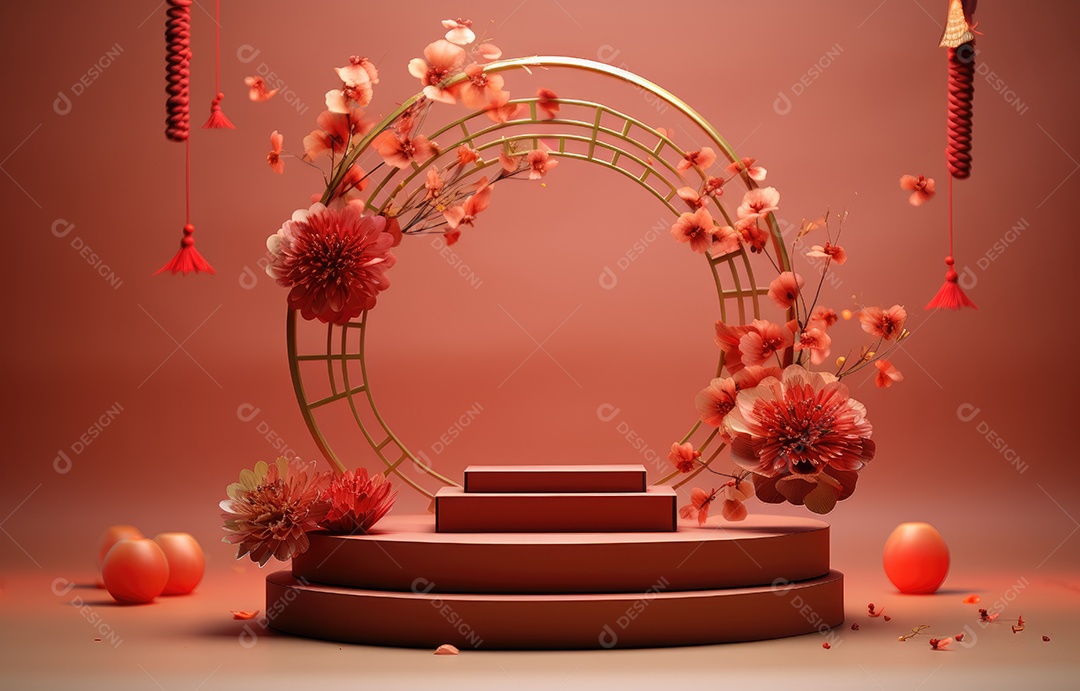 Cenários digitais de aro floral. ensaio montado com adereço Flor e cenário de madeira. Flor pendurada