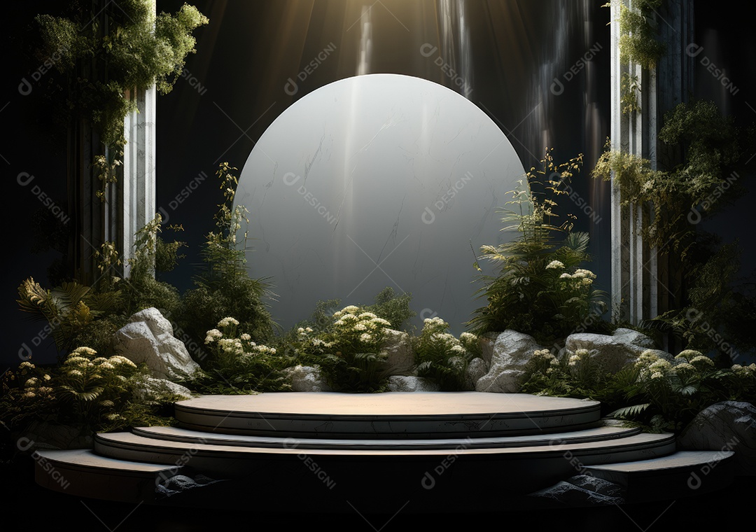 Cenários digitais de aro floral. ensaio montado com adereço Flor e cenário de madeira. Flor pendurada