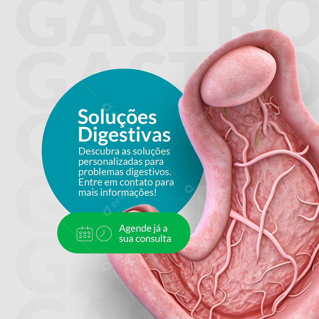 Gastroenterologia Soluções Digestivas Agende já a sua Consulta Social Media PSD Editável