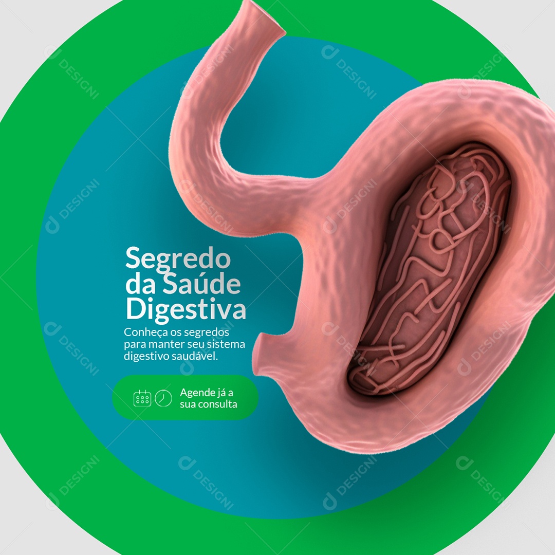 Gastroenterologia Segredo da Saúde Digestiva Social Media PSD Editável