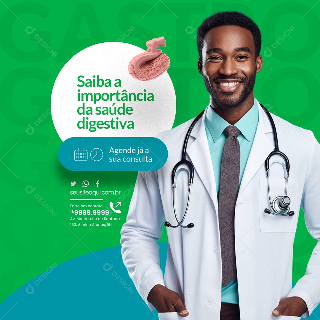 Gastroenterologia Saiba a Importância da Saúde Digestiva Social Media PSD Editável