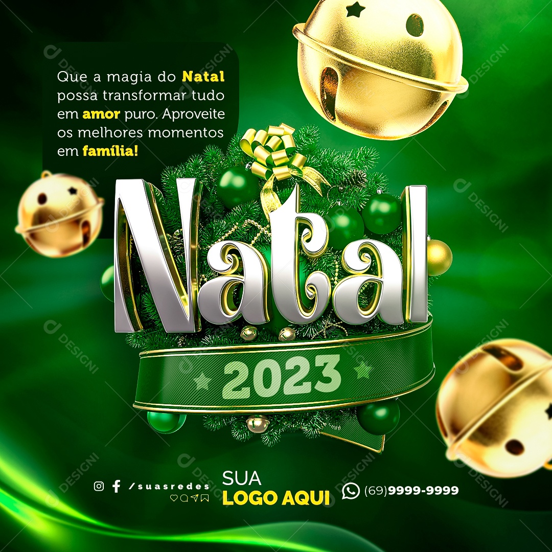 Natal 2023 Que a Magia do Natal possa Transformar Tudo em Amor Puro Social Media PSD Editável