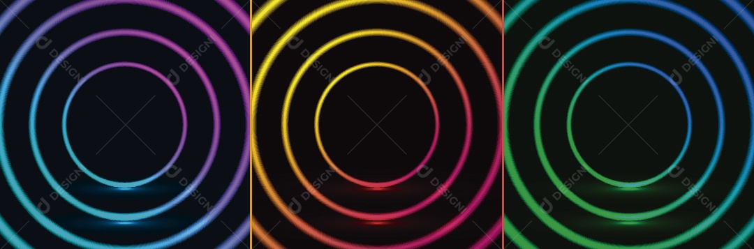 Conjunto de Círculos Coloridos Ilustração Vetor EPS