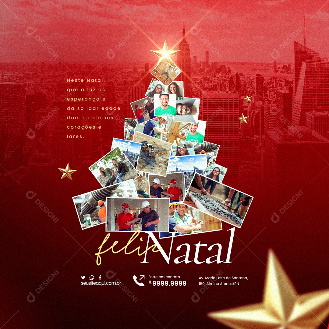 Prefeitura Feliz Natal Que a Luz da Esperança e da Solidariedade Ilumine nossos Corações e Lares Social Media PSD Editável