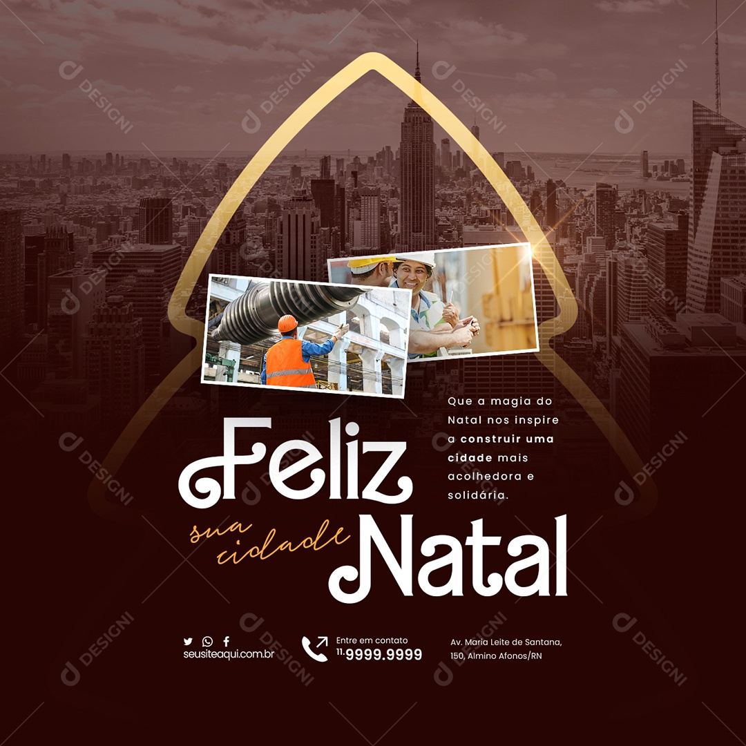Prefeitura Feliz Natal Cidade Que a Magia do Natal nos Inspire a Construir uma Cidade mais Acolhedora Social Media PSD Editável