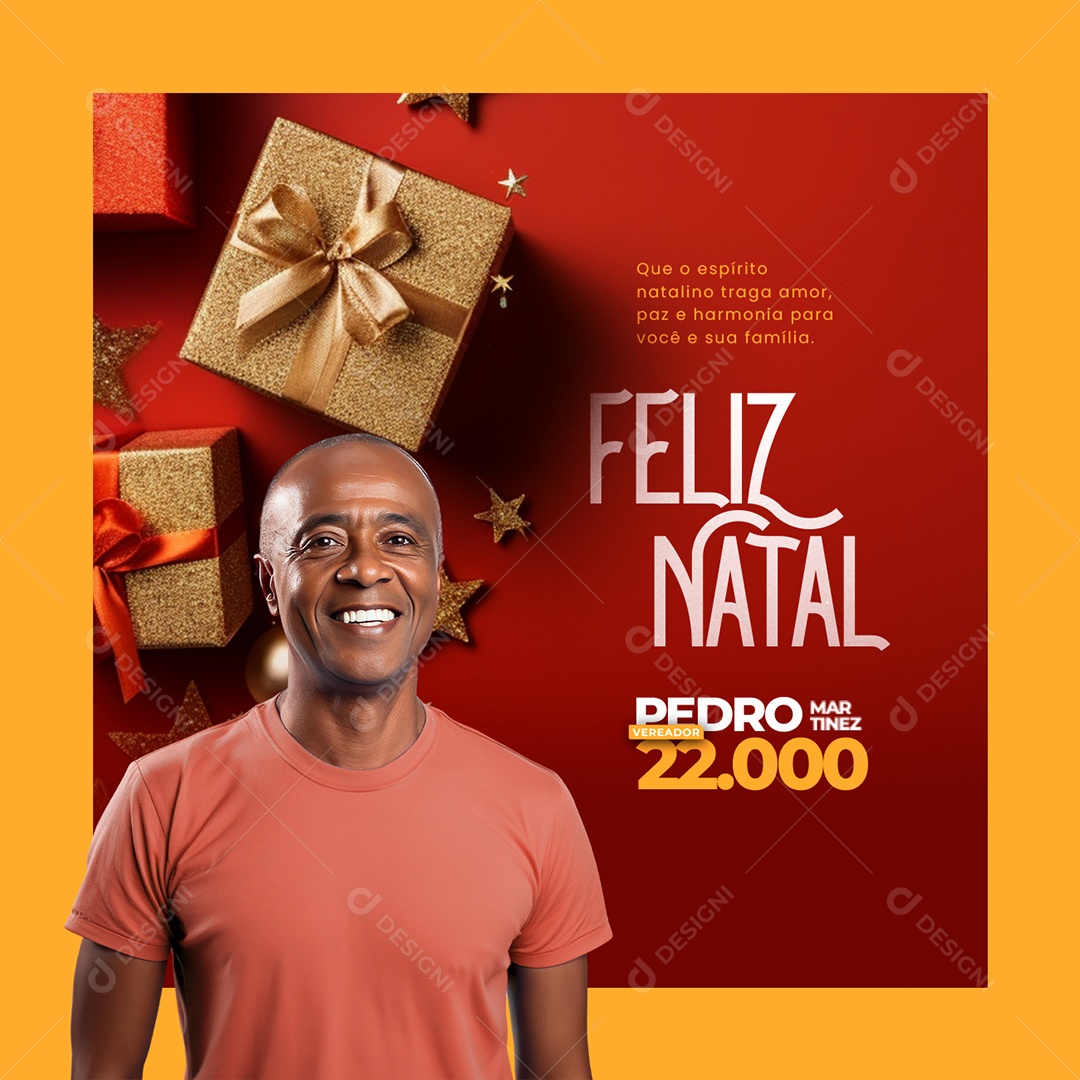 Política Feliz Natal Vereador Pedro Martinez Social Media PSD Editável