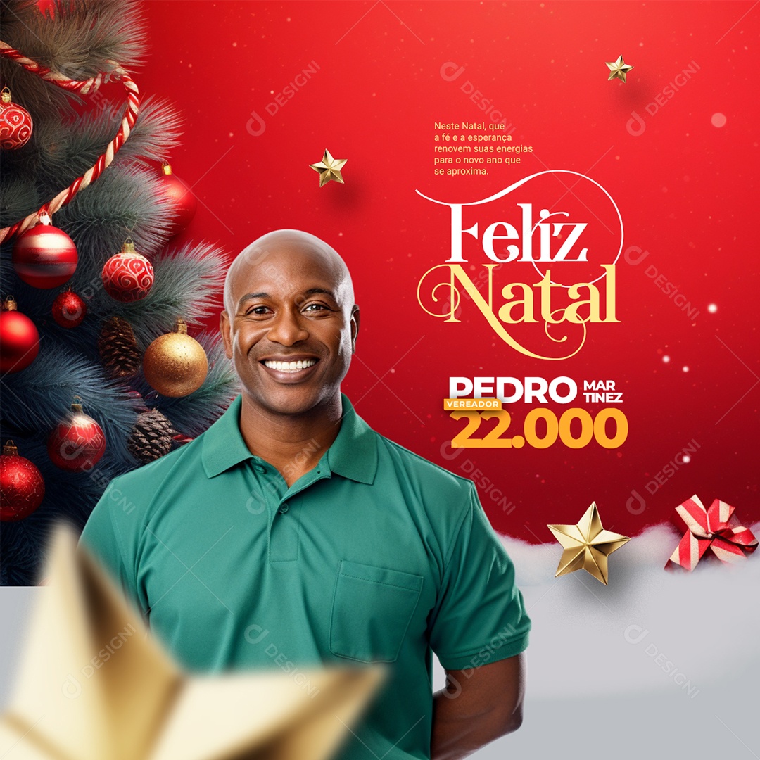 Social Media Política Feliz Natal Vereador Pedro Martinez PSD Editável