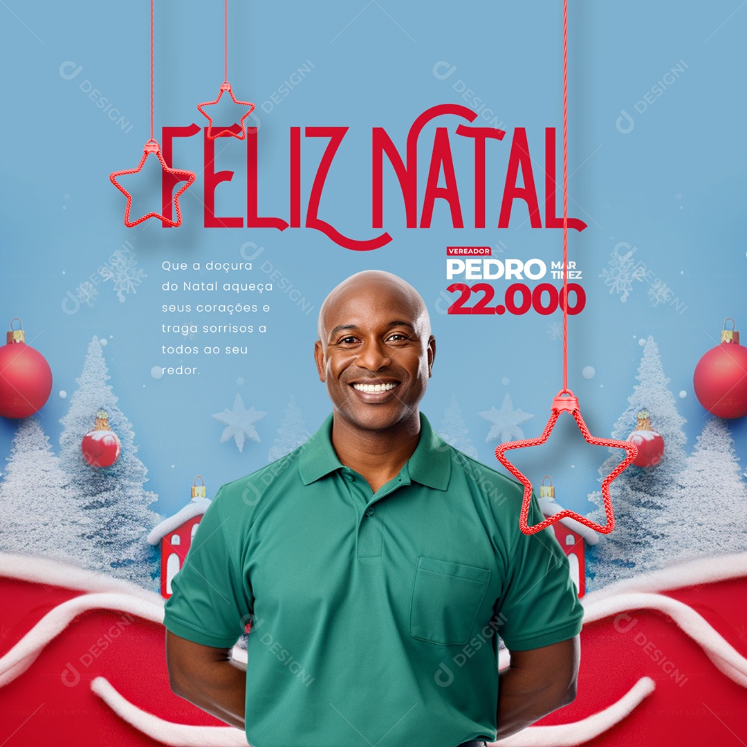 Política Feliz Natal Vereador Pedro Martinez Social Media PSD Editável