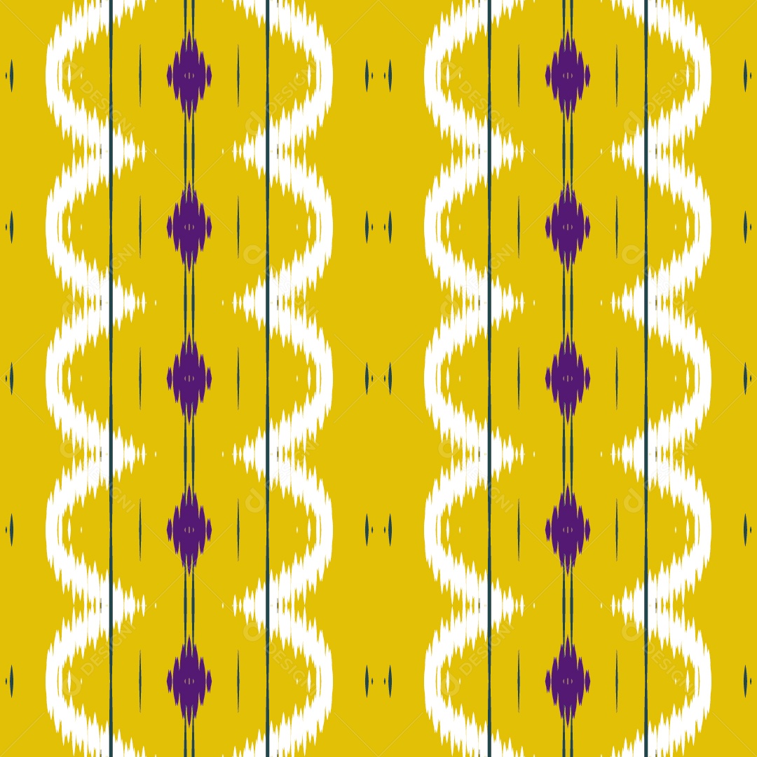 Padrão Tribal Tradicional Amarelo Roxo e Branco Ilustração Vetor EPS