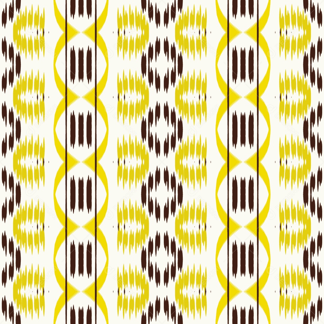 Ilustração de Padrão Tribal Tradicional amarelo e branco Vetor EPS