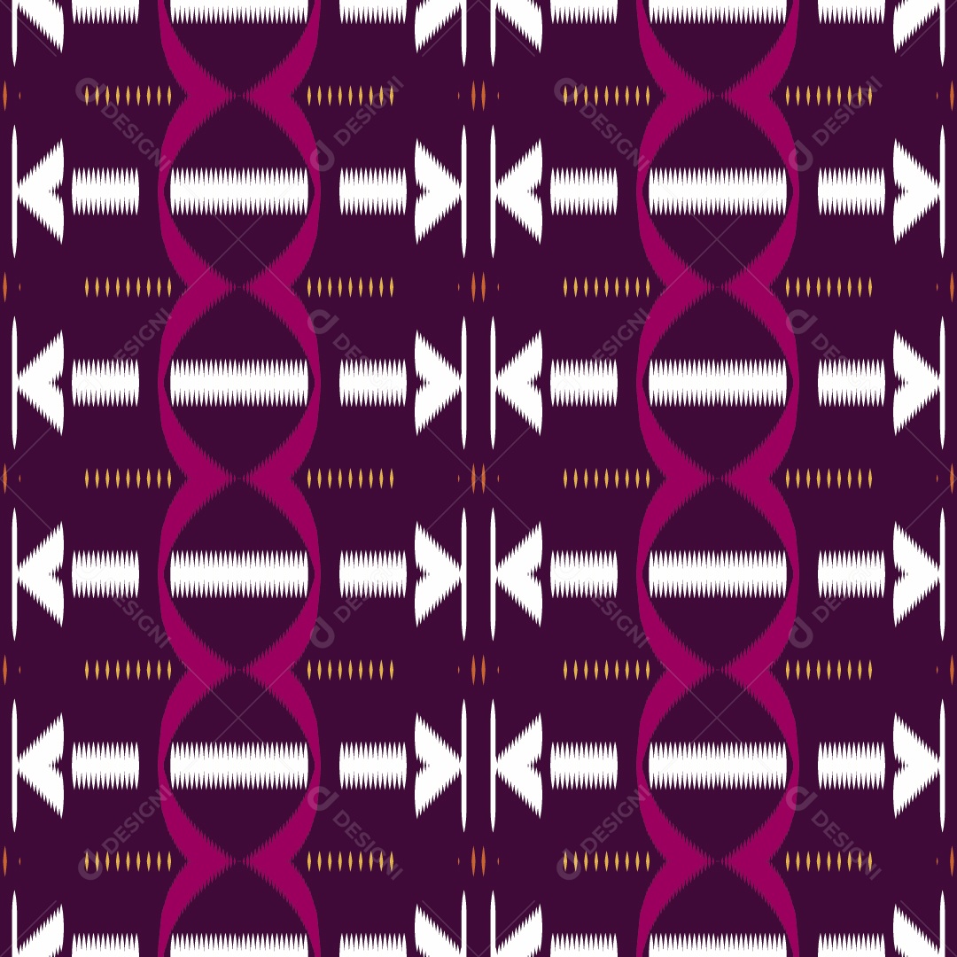 Ilustração de Padrão Tribal Roxo Rosa e Branco Vetor EPS