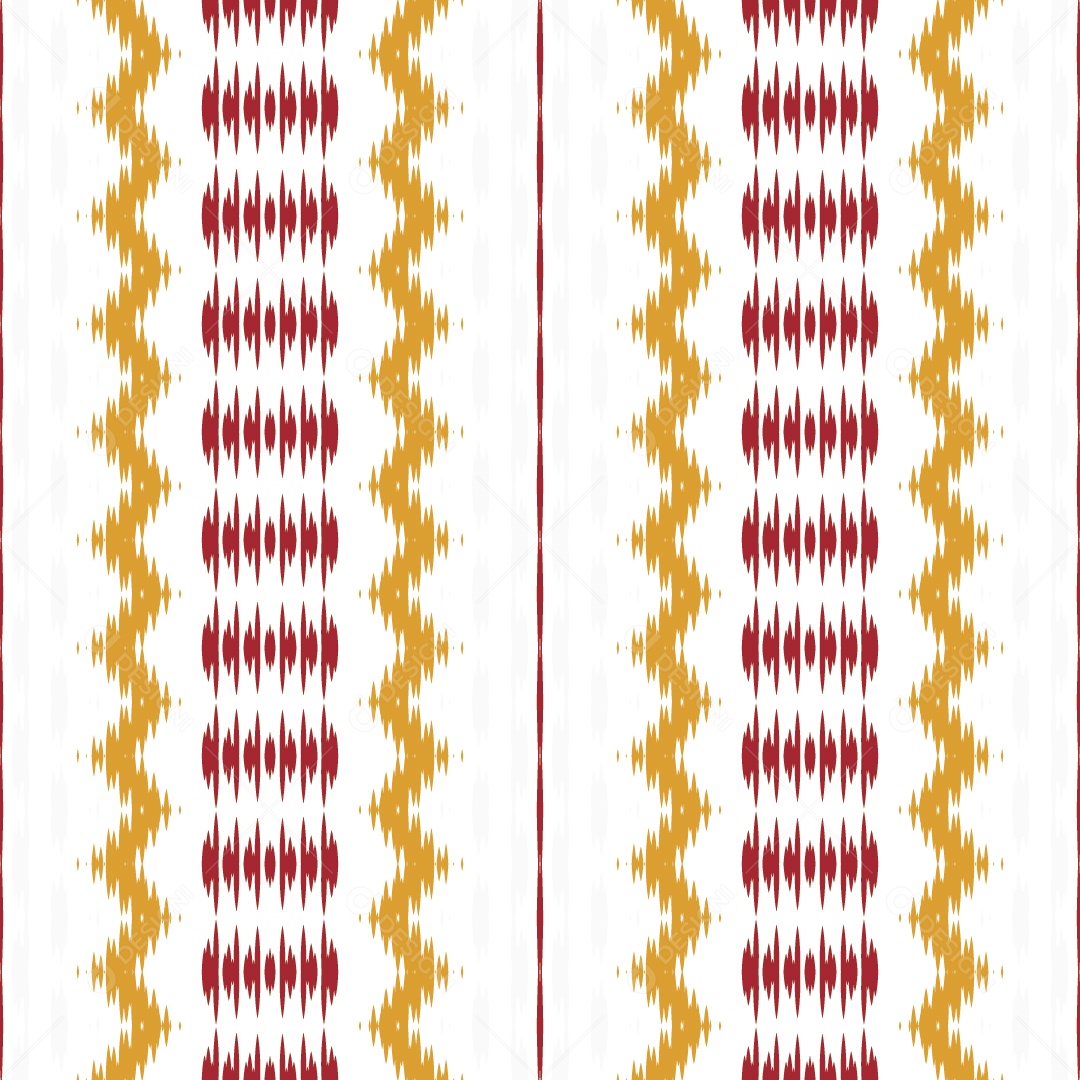 Ilustração de Padrão Tribal Branco Vermelho e Amarelo Vetor EPS