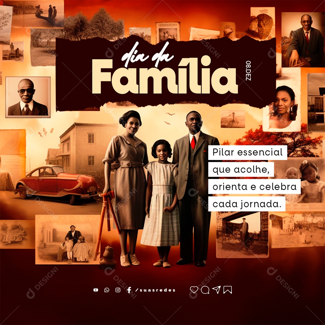 Dia da Família 8 de Dezembro Social Media PSD Editável
