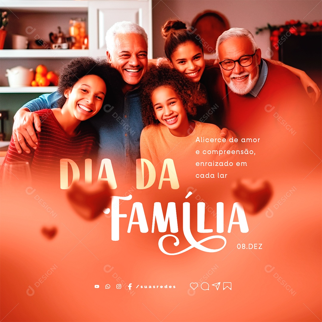 Dia da Família Alicerce de Amor e Compreensão Enraizado me Cada Lar Social Media PSD Editável