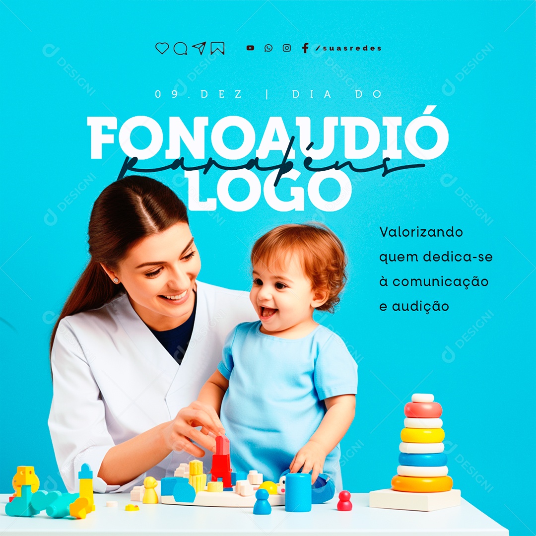 Dia do Fonoaudiólogo 09 de Dezembro Social Media PSD Editável