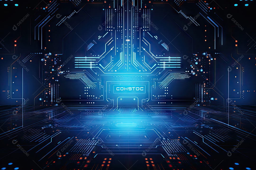 Fundo de tecnologia futurista geométrica digital moderna IA generativa