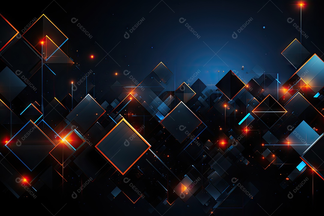 Fundo de tecnologia futurista geométrica digital moderna IA generativa