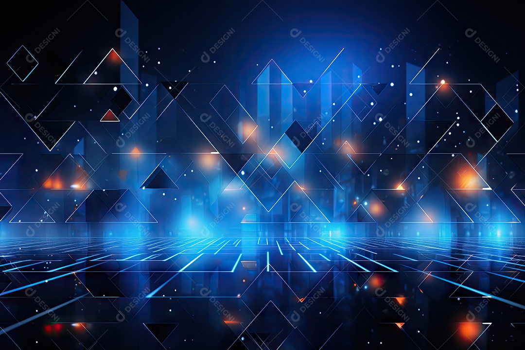 Fundo de tecnologia futurista geométrica digital moderna IA generativa