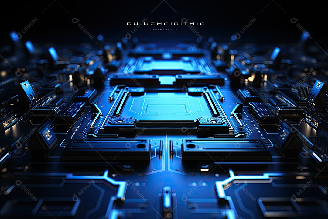 Fundo de tecnologia futurista geométrica digital moderna IA generativa