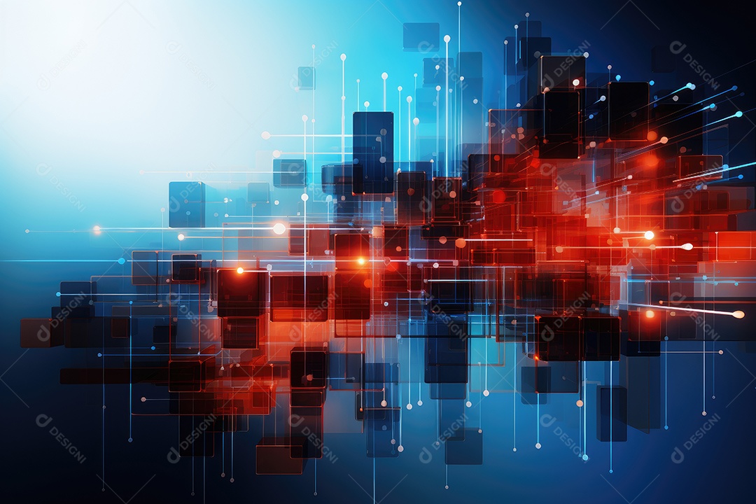 Fundo de tecnologia futurista geométrica digital moderna IA generativa