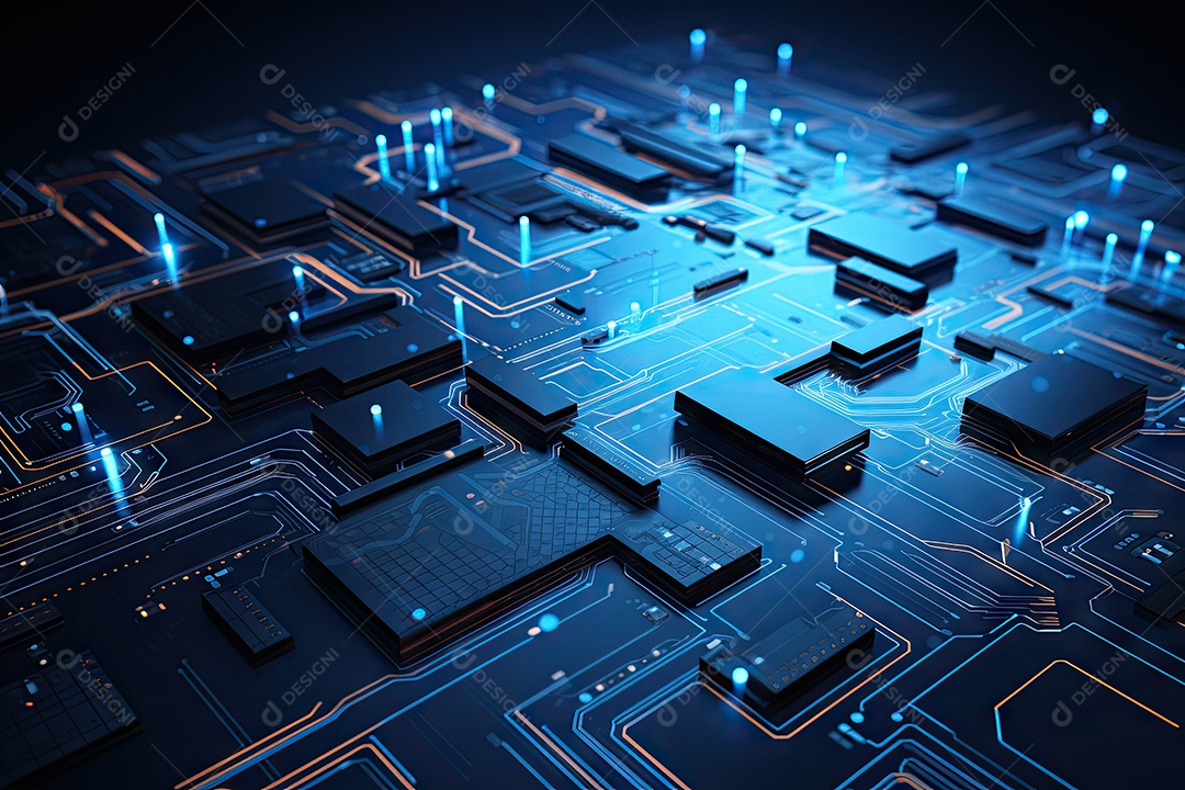 Fundo de tecnologia futurista geométrica digital moderna IA generativa