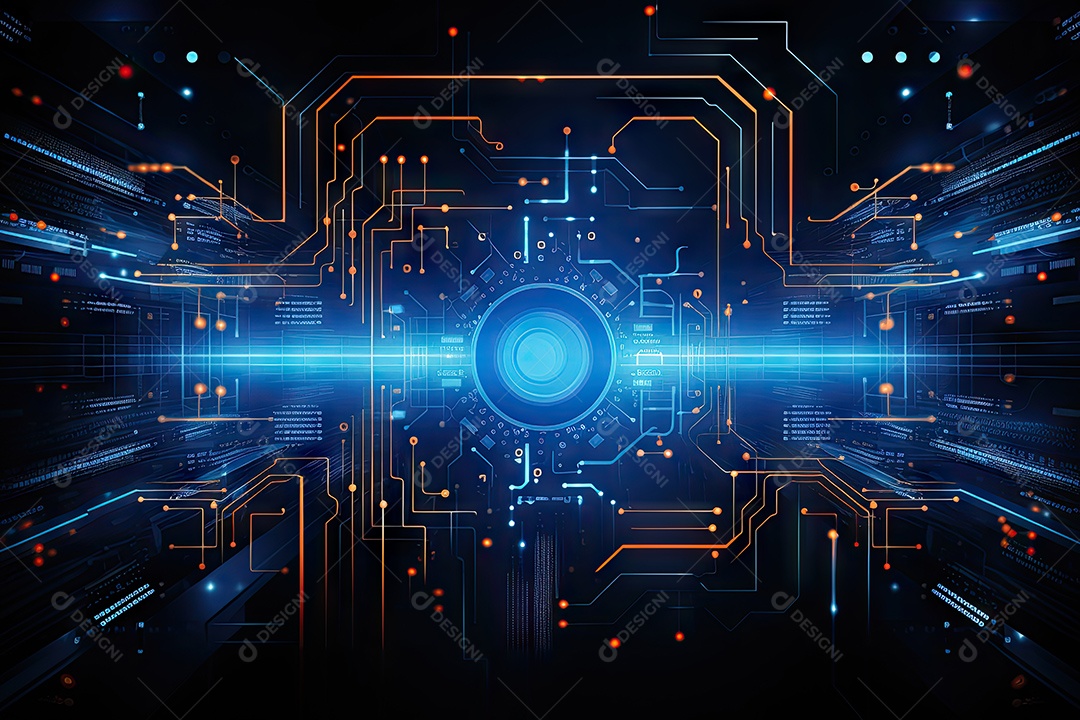 Fundo de tecnologia futurista geométrica digital moderna IA generativa