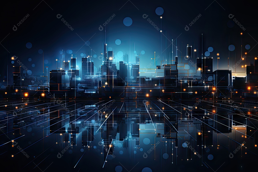 Fundo de tecnologia futurista geométrica digital moderna IA generativa