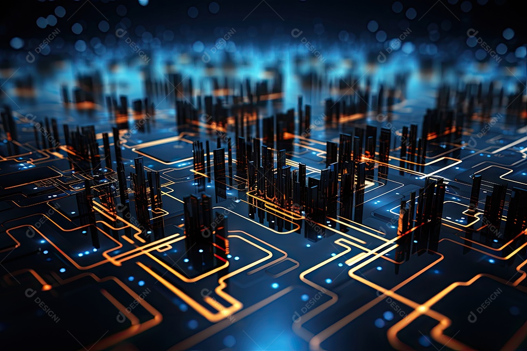 Fundo de tecnologia futurista geométrica digital moderna IA generativa