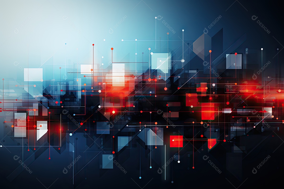 Fundo de tecnologia futurista geométrica digital moderna IA generativa