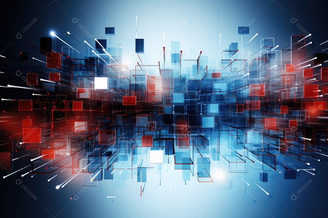 Fundo de tecnologia futurista geométrica digital moderna IA generativa