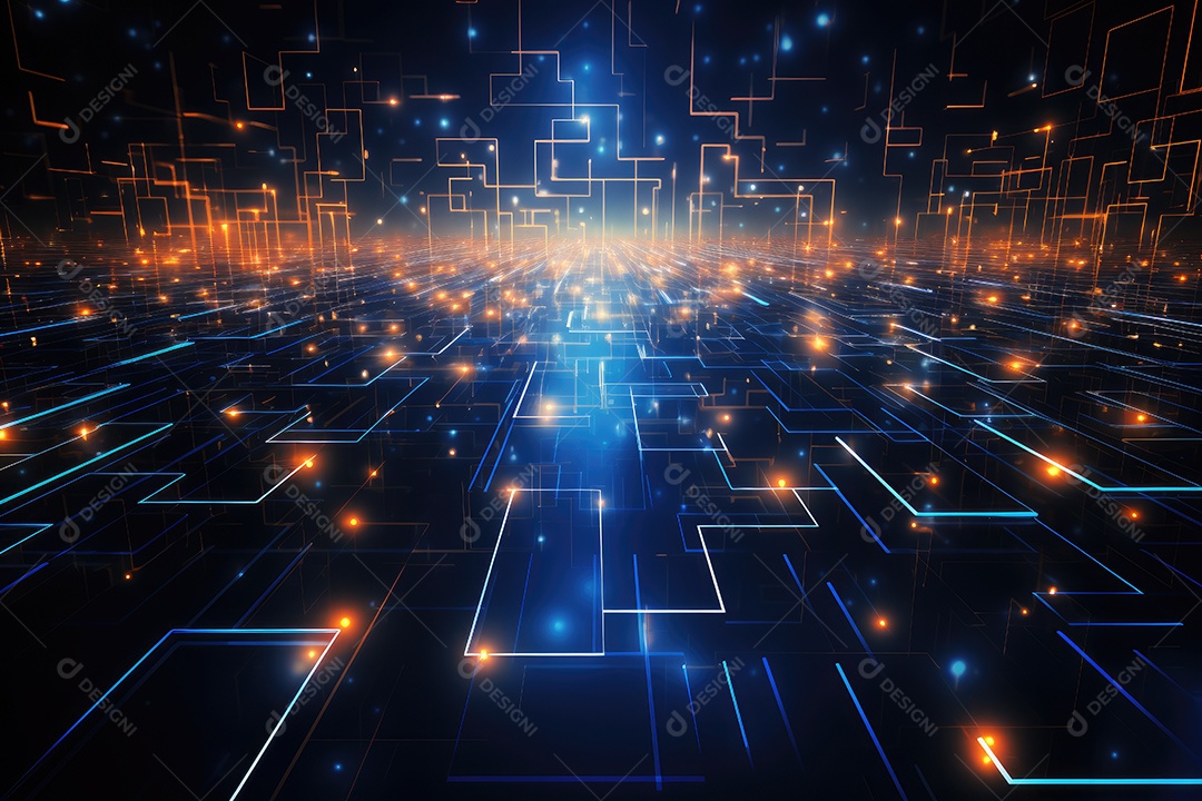 Fundo de tecnologia futurista geométrica digital moderna IA generativa