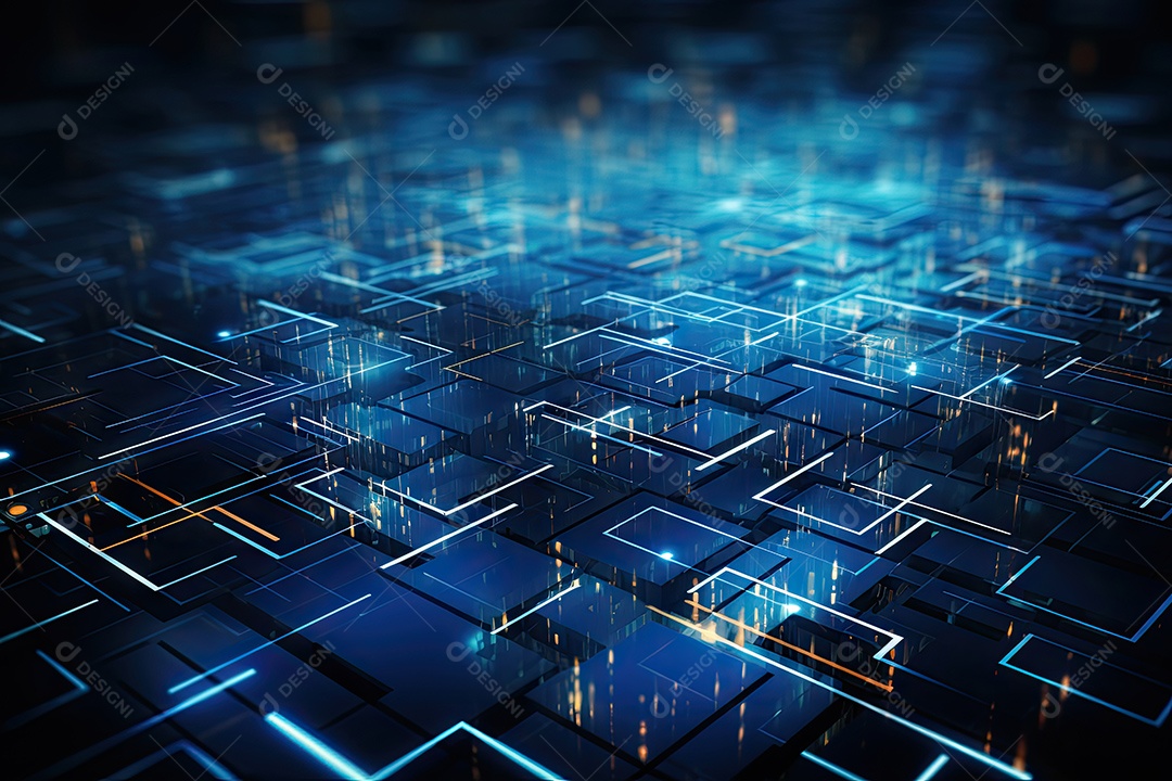 Fundo de tecnologia futurista geométrica digital moderna IA generativa