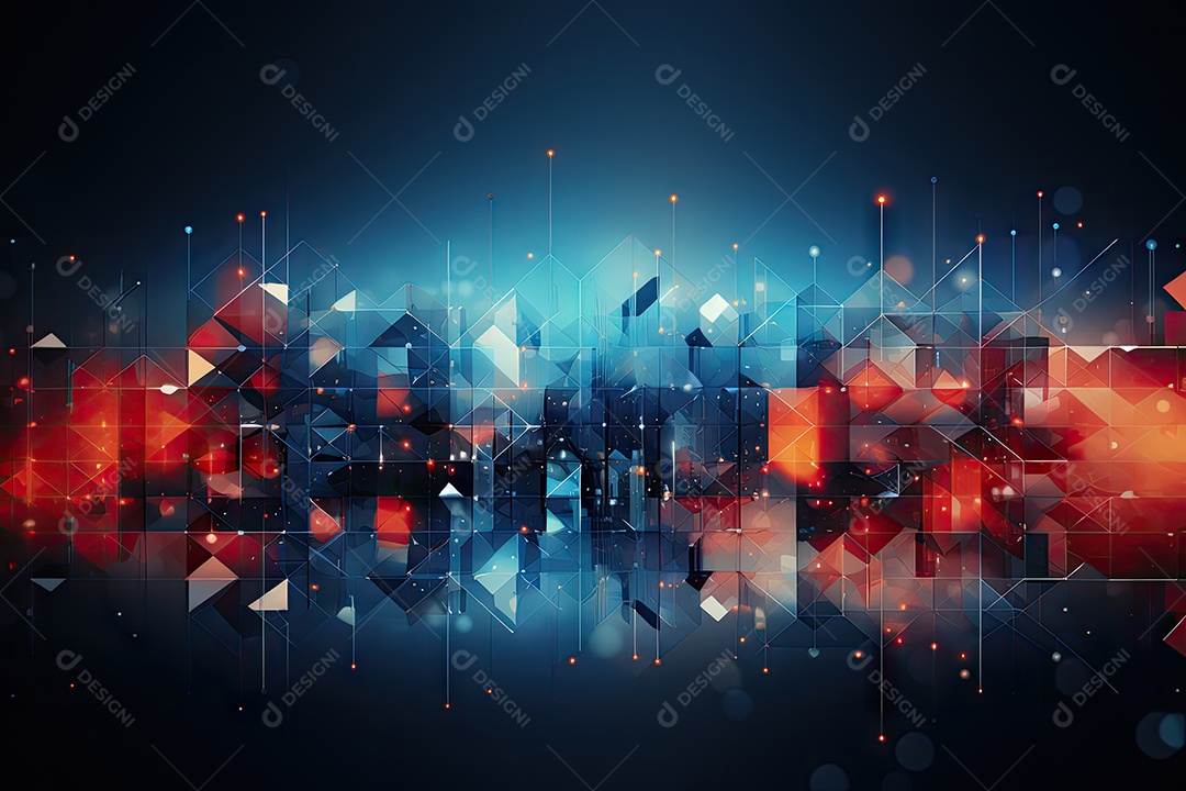 Fundo de tecnologia futurista geométrica digital moderna IA generativa