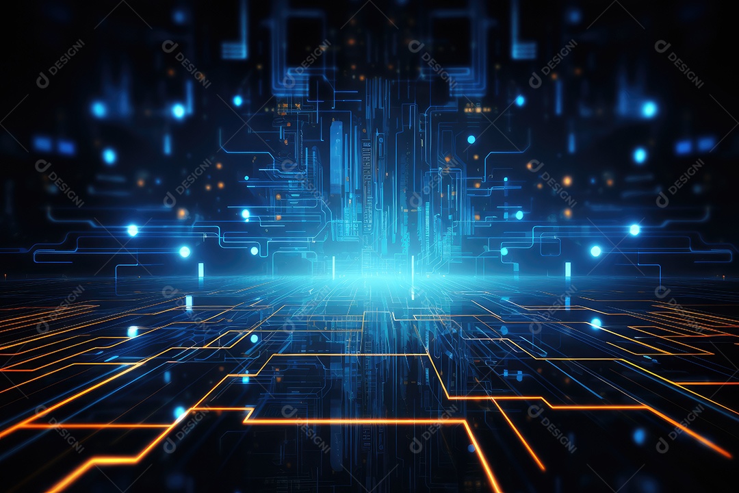 Fundo de tecnologia futurista geométrica digital moderna IA generativa