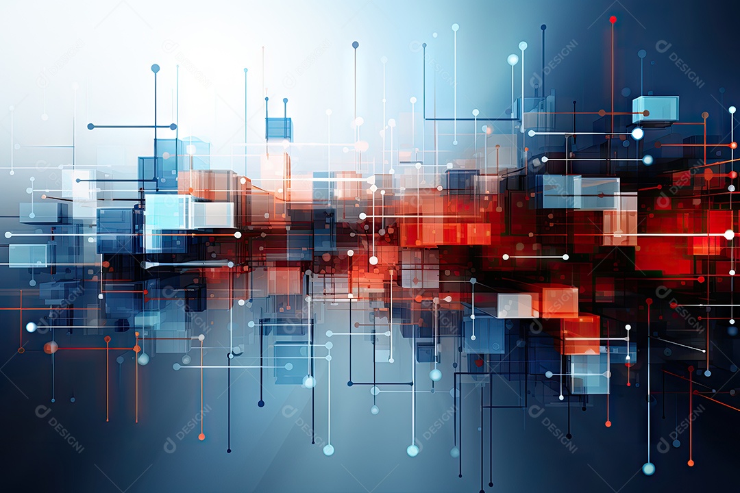 Fundo de tecnologia futurista geométrica digital moderna IA generativa