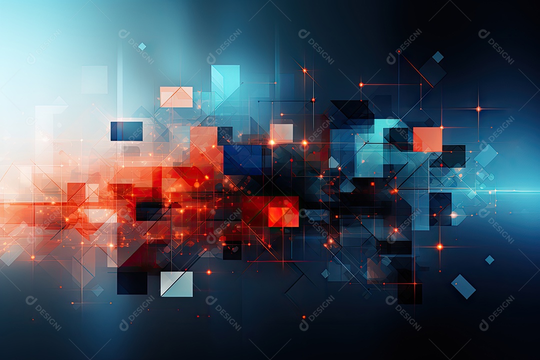 Fundo de tecnologia futurista geométrica digital moderna IA generativa