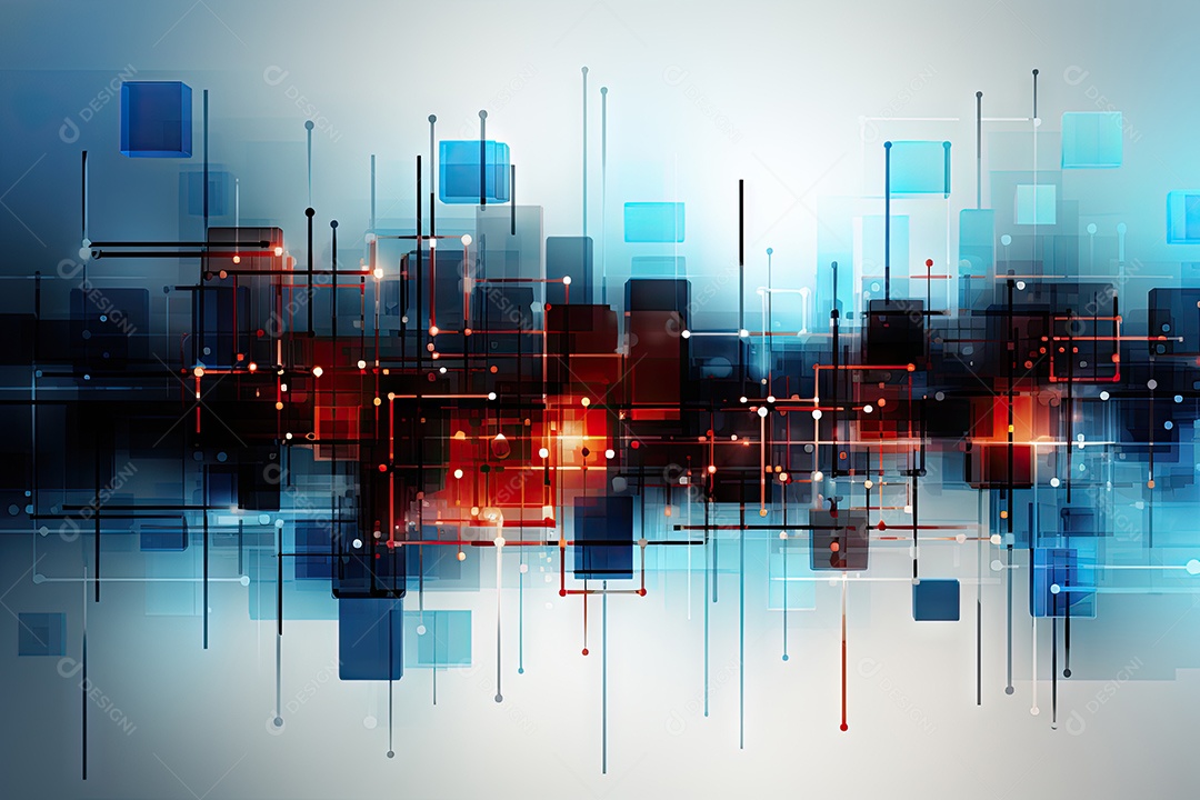 Fundo de tecnologia futurista geométrica digital moderna IA generativa