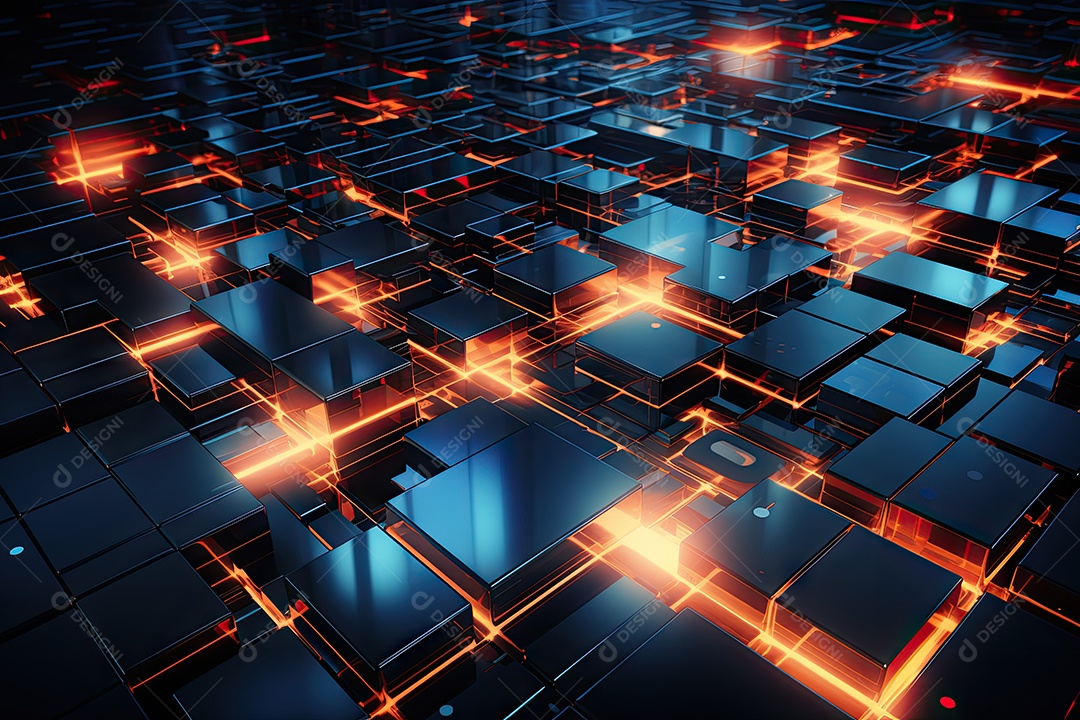 Fundo de tecnologia futurista geométrica digital moderna IA generativa