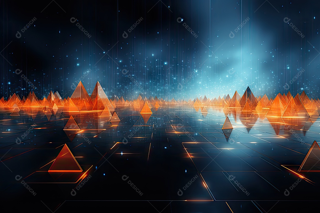 Fundo de tecnologia futurista geométrica digital moderna IA generativa