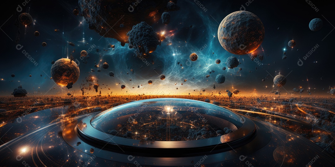 Uma visão geral de um universo em que o conceito de espaço-tempo é completamente diferente gerado por IA