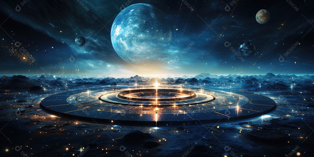 Uma visão geral de um universo em que o conceito de espaço-tempo é completamente diferente gerado por IA